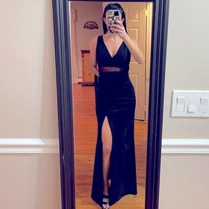 Brand new black floor length gown